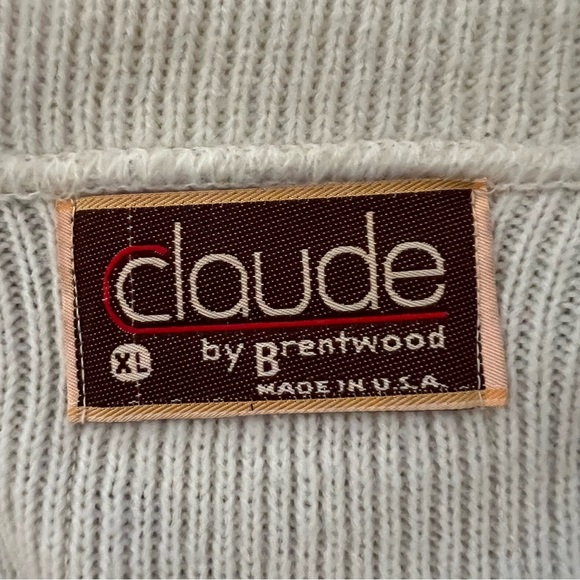 Vintage 1970s Shawl Collar Striped Belted Cowichan Wrap Sweater Cardigan - Picture 6 of 12